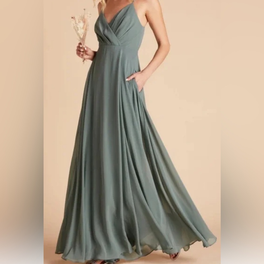 BHLDN Green Maxi Dress Elegant Flowing Silhouette